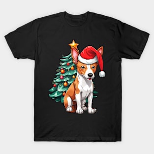 Christmas Basenji Dog Santa Hat Xmas Family Sweater T-Shirt